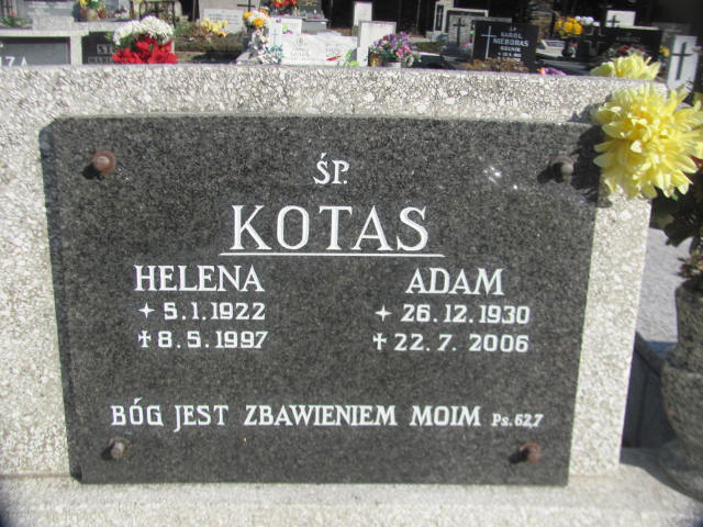 Adam KOTAS 1930 Goleszów - Grobonet - Wyszukiwarka osób pochowanych