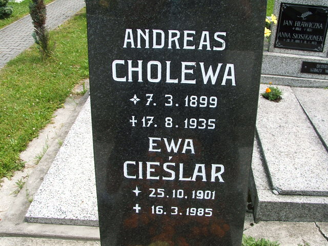 Andreas CHOLEWA 1899 Goleszów - Grobonet - Wyszukiwarka osób pochowanych