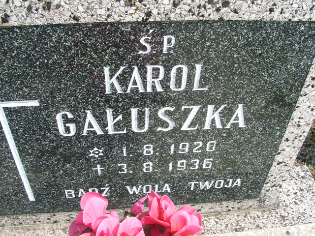 Karol GAŁUSZKA 1920 Goleszów - Grobonet - Wyszukiwarka osób pochowanych