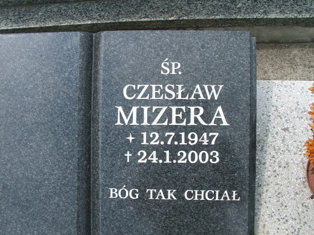 Czesław MIZERA 1947 Goleszów - Grobonet - Wyszukiwarka osób pochowanych