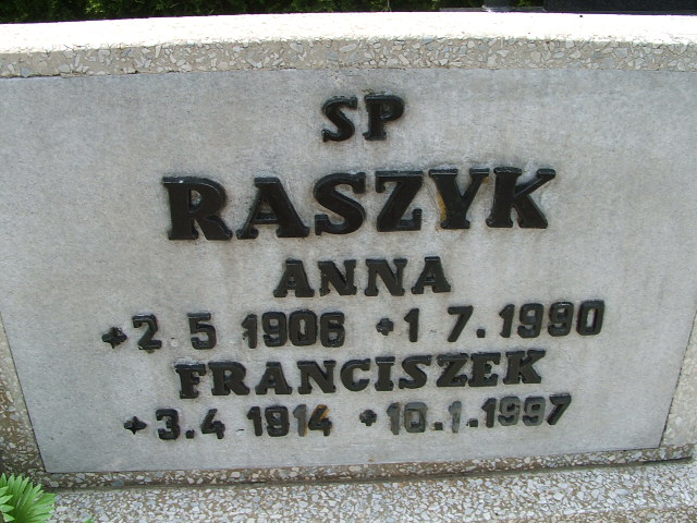 Franciszek RASZYK 1914 Goleszów - Grobonet - Wyszukiwarka osób pochowanych