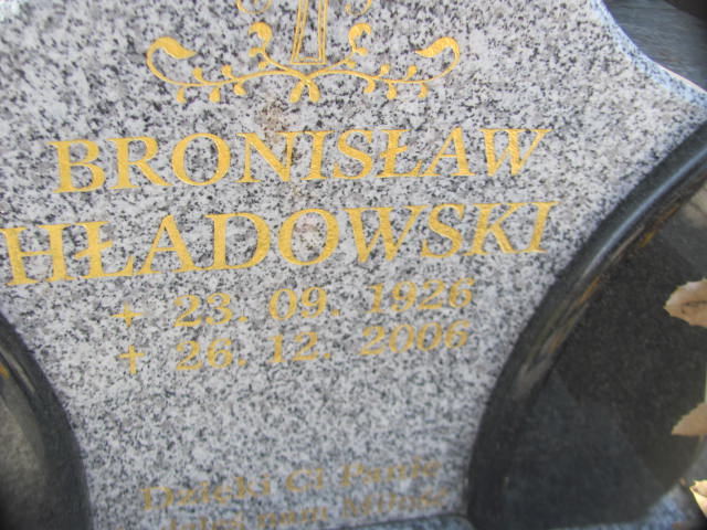 Bronisław Hładowski 1926 Goleszów - Grobonet - Wyszukiwarka osób pochowanych