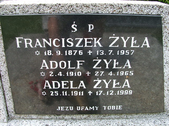 Adolf ŻYŁA 1910 Goleszów - Grobonet - Wyszukiwarka osób pochowanych