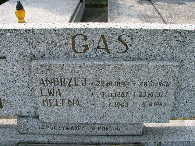 Ewa GAŚ 1897 Goleszów - Grobonet - Wyszukiwarka osób pochowanych