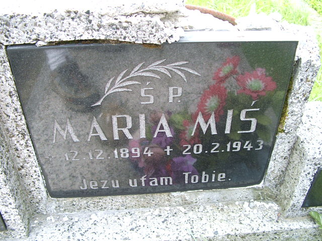 Maria MIŚ 1894 Goleszów - Grobonet - Wyszukiwarka osób pochowanych