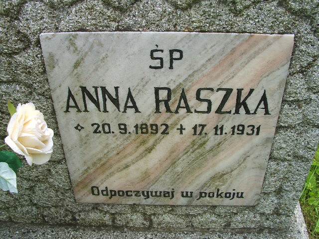 Anna RASZKA 1892 Goleszów - Grobonet - Wyszukiwarka osób pochowanych