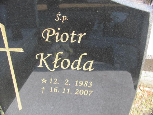 Piotr Kłoda 1983 Goleszów - Grobonet - Wyszukiwarka osób pochowanych